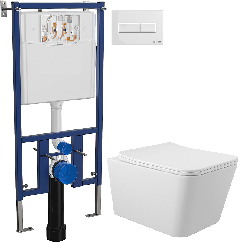Комплект унитаза DIWO Aqueduto Macio MAC0120 с сиденьем с инсталляцией DIWO 4501 
