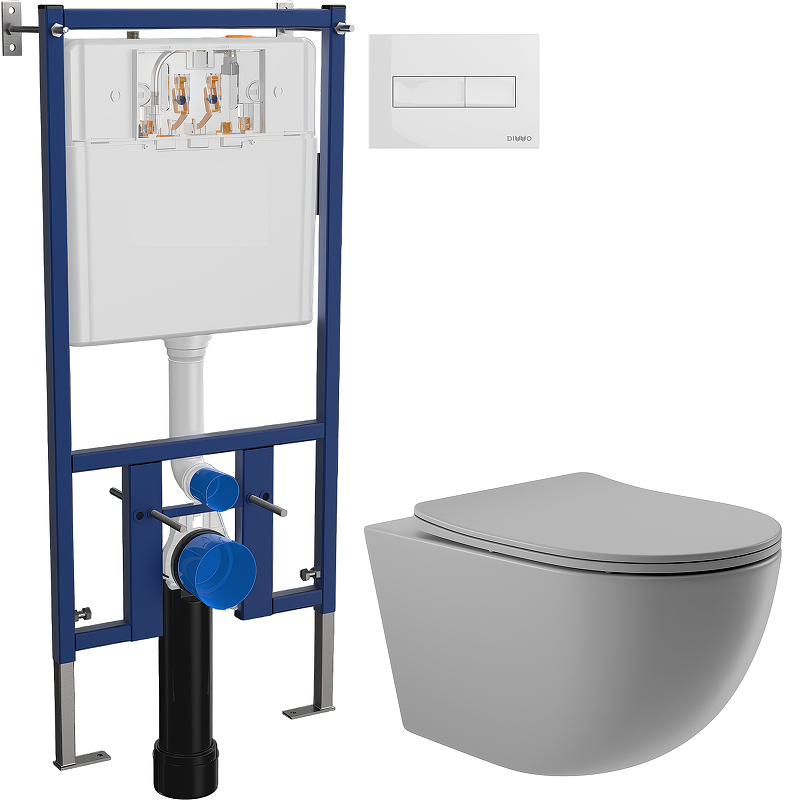 Комплект унитаза DIWO Aqueduto Ovo OVO0130 с сиденьем с инсталляцией DIWO 4501 