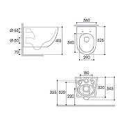 Комплект унитаза DIWO Aqueduto Ovo OVO0120 с сиденьем с инсталляцией DIWO 4501 с клавишей смыва цвет Матовый черный-4