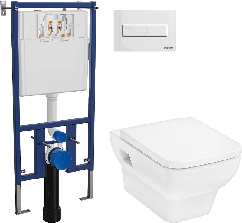 Унитаз с инсталляцией DIWO Hansgrohe CreekTide Q HGSET001 + DIWO 4501 