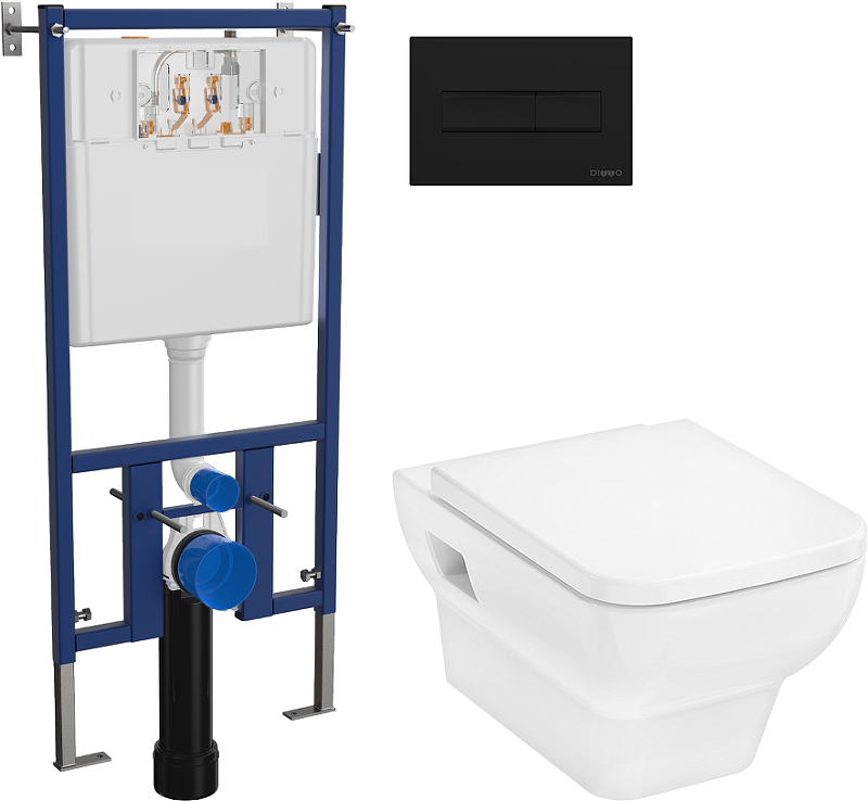 Унитаз с инсталляцией DIWO Hansgrohe CreekTide Q HGSET001 + DIWO 4501 