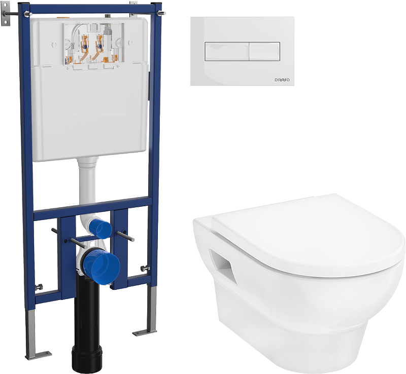 Унитаз с инсталляцией DIWO Hansgrohe GladeLake S HGSET002 + DIWO 4501 