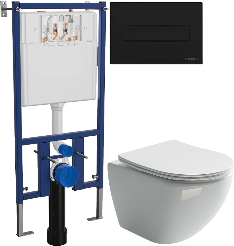 Комплект унитаза DIWO Ceramicanova Metropol CN4002 с сиденьем с инсталляцией DIWO 4501 