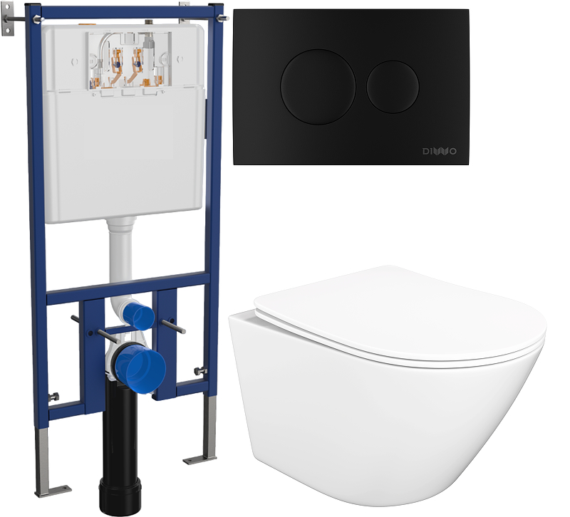Комплект унитаза DIWO STWORKI Левангер S07401WH с сиденьем Микролифт с инсталляцией DIWO 4501 