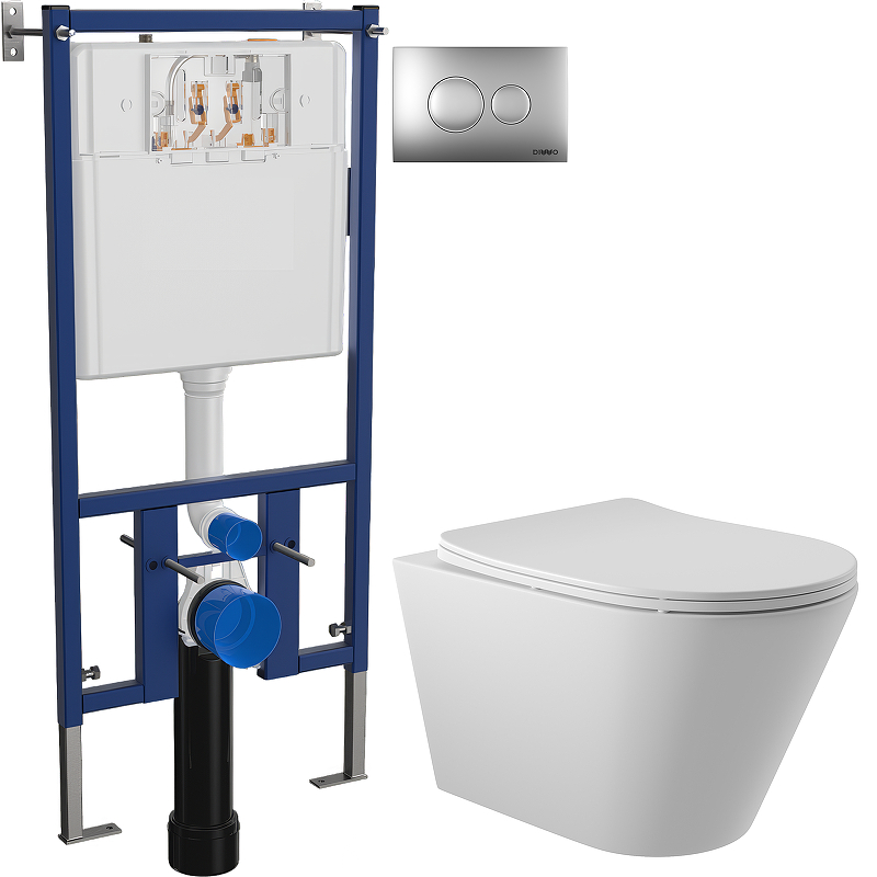 Комплект унитаза DIWO Aqueduto Cone CON0120 с сиденьем с инсталляцией DIWO 4501 