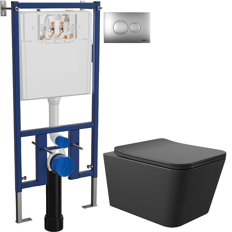 Комплект унитаза DIWO Aqueduto Macio MAC0140 с сиденьем с инсталляцией DIWO 4501 