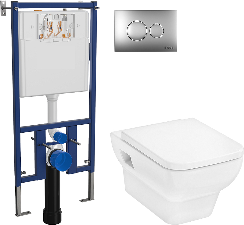 Унитаз с инсталляцией DIWO Hansgrohe CreekTide Q HGSET001 + DIWO 4501 
