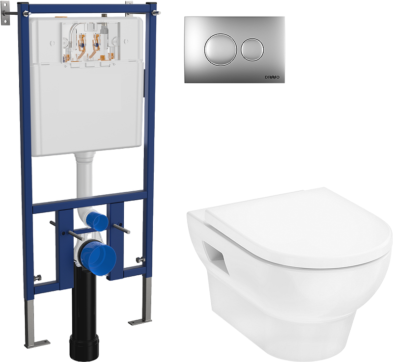 Унитаз с инсталляцией DIWO Hansgrohe GladeLake S HGSET002 + DIWO 4501 