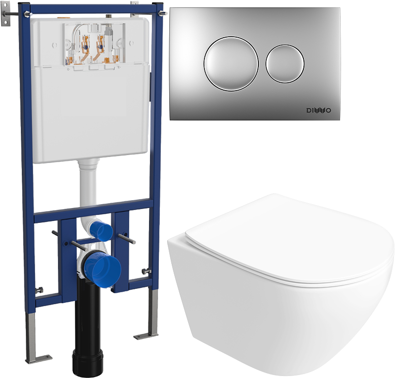 Комплект унитаза DIWO STWORKI Кронборг S28401WH с сиденьем Микролифт с инсталляцией DIWO 4501 