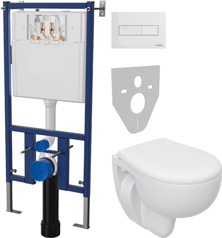 Комплект унитаза DIWO Seramiksan Natura A051041H с сиденьем Микролифт с инсталляцией DIWO 4501 