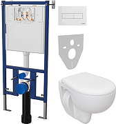 Комплект унитаза DIWO Seramiksan Natura A051041H с сиденьем Микролифт с инсталляцией DIWO 4501 с клавишей смыва цвет Глянцевый белый