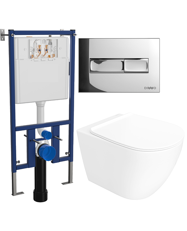 Комплект унитаза DIWO STWORKI Готланд S13401WH с сиденьем Микролифт с инсталляцией DIWO 4501 