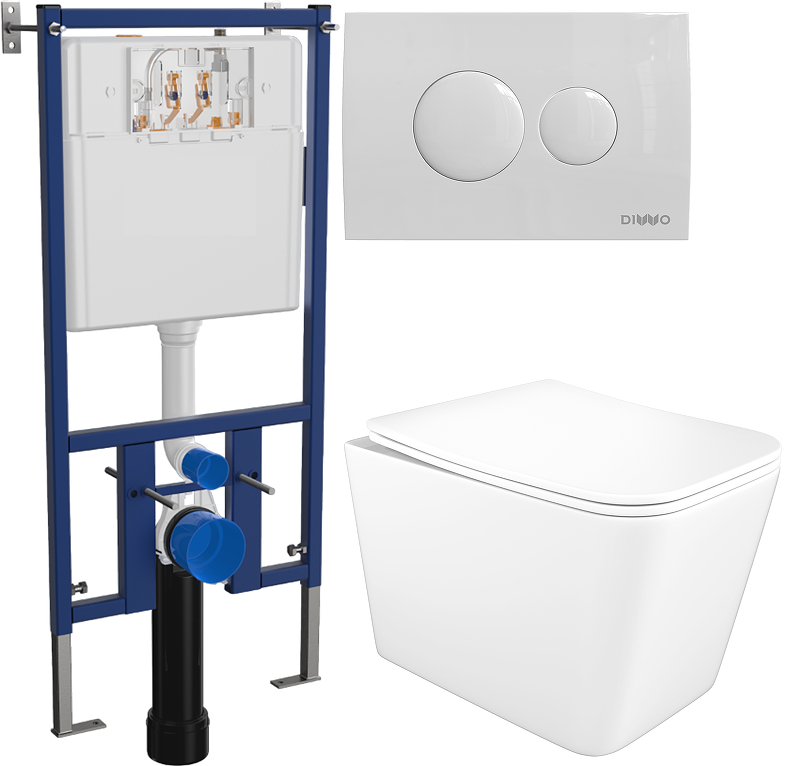 Комплект унитаза DIWO STWORKI Молде S23401WH с сиденьем Микролифт с инсталляцией DIWO 4501 