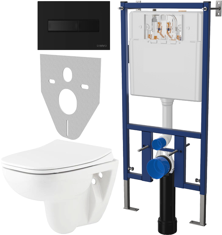 Комплект унитаза DIWO Seramiksan Petite A101002H с сиденьем Микролифт с инсталляцией DIWO 4501 