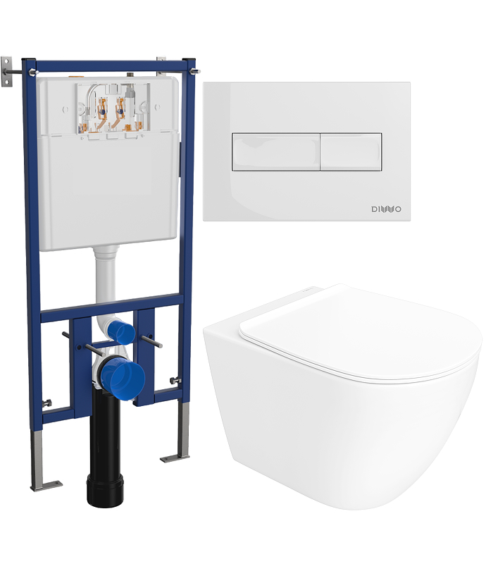 Комплект унитаза DIWO STWORKI Готланд S13401WH с сиденьем Микролифт с инсталляцией DIWO 4501 
