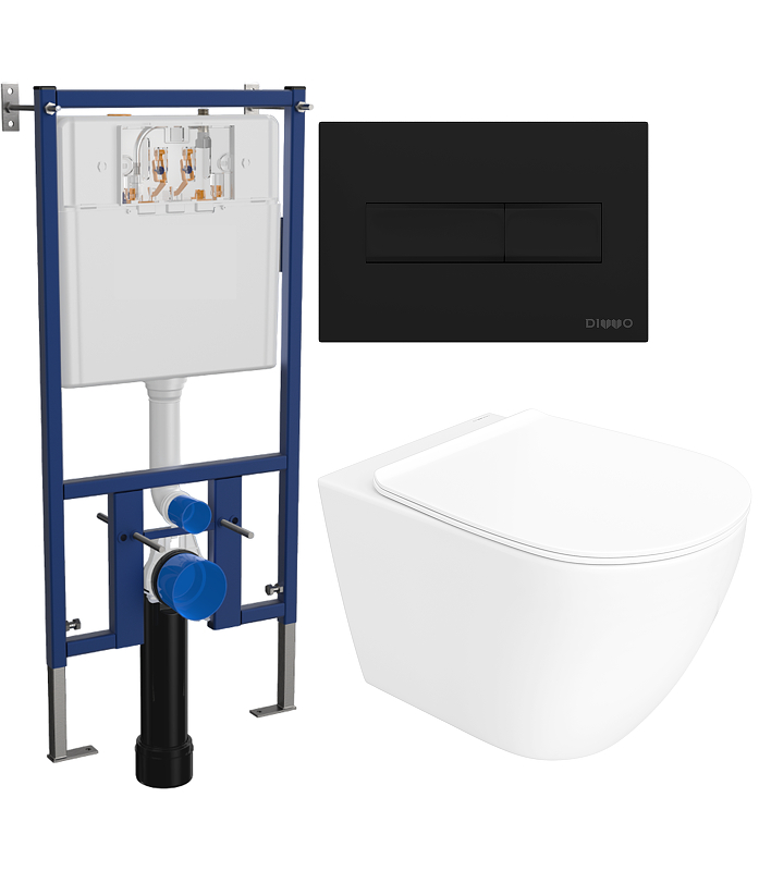 Комплект унитаза DIWO STWORKI Готланд S13401WH с сиденьем Микролифт с инсталляцией DIWO 4501 
