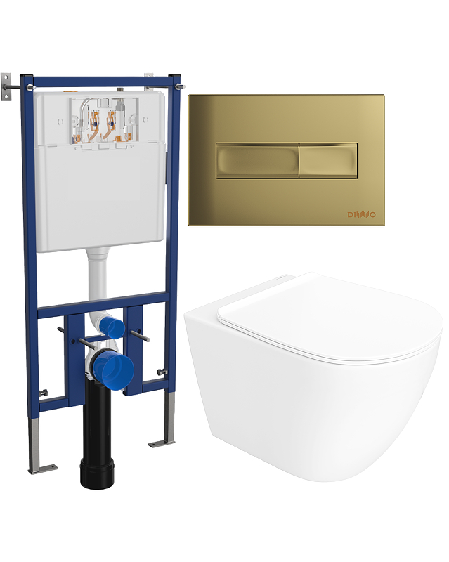 Комплект унитаза DIWO STWORKI Готланд S13401WH с сиденьем Микролифт с инсталляцией DIWO 4501 