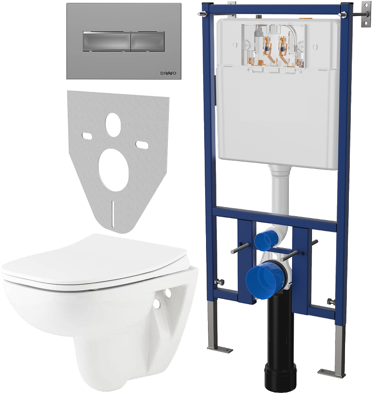 Комплект унитаза DIWO Seramiksan Petite A101002H с сиденьем Микролифт с инсталляцией DIWO 4501 