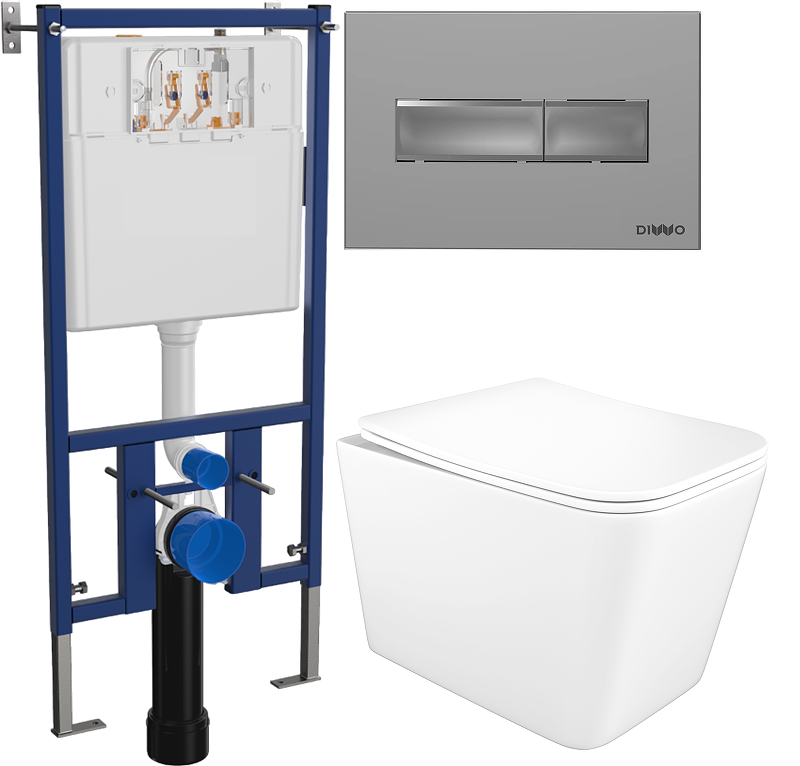 Комплект унитаза DIWO STWORKI Молде S23401WH с сиденьем Микролифт с инсталляцией DIWO 4501 