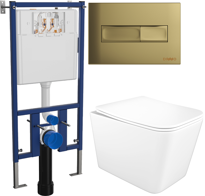 Комплект унитаза DIWO STWORKI Молде S23401WH с сиденьем Микролифт с инсталляцией DIWO 4501 