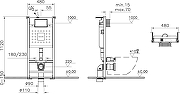 Унитаз с инсталляцией DIWO Анапа + VitrA V-Fix Core 732-5800-01 (626361) с сиденьем Микролифт с клавишей смыва цвет Матовый черный-5