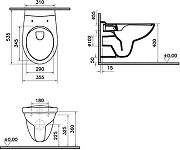 Унитаз с инсталляцией DIWO Анапа + VitrA V-Fix Core 732-5800-01 (626362) с сиденьем Микролифт с клавишей смыва цвет Глянцевый белый-7