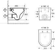 Комплект унитаза DIWO Bauedge Bau Dream с сиденьем с инсталляцией DIWO 4501 с клавишей смыва цвет Матовый черный-7