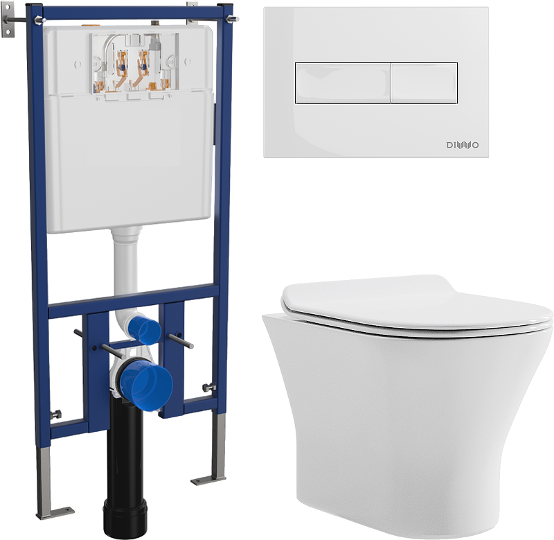 Комплект унитаза DIWO Orange C01 C01-100W с сиденьем с инсталляцией DIWO 4501 