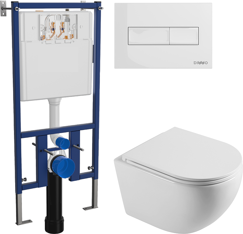 Комплект унитаза DIWO Agger AT03100 с сиденьем с инсталляцией DIWO 4501 