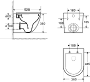 Комплект унитаза DIWO Bauedge Bau Dream Hurricane-2 с сиденьем Микролифт с инсталляцией DIWO 4501 с клавишей смыва цвет Матовый хром-9