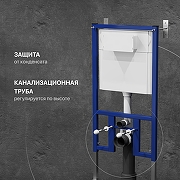 Комплект унитаза DIWO Анапа с сиденьем Микролифт с инсталляцией DIWO 4501 с клавишей смыва цвет Матовое золото-4