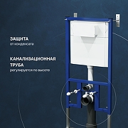 Комплект унитаза DIWO Анапа с сиденьем Микролифт с инсталляцией DIWO 4501 с клавишей смыва цвет Глянцевый белый-3