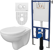 Комплект унитаза DIWO Анапа с сиденьем Микролифт с инсталляцией DIWO 4501 с клавишей смыва цвет Глянцевый белый-8