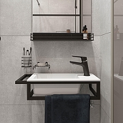 Консоль с раковиной DIWO Элиста 58 1082256 подвесная цвет Черный муар-1