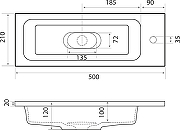 Консоль с раковиной DIWO Элиста 58 1082256 подвесная цвет Черный муар-6
