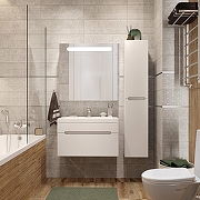 Комплект мебели для ванной DIWO Коломна 80 462695 подвесной цвет Глянцевый белый-1