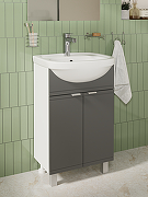 Тумба с раковиной DIWO Дмитров 50 1110115 цвет Графит