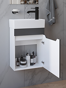 Тумба под раковину DIWO Архангельск 40 1108004 подвесная цвет Белый, Антрацит-2