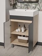 Тумба под раковину DIWO Архангельск 60 1108018 цвет Дуб сонома, Антрацит-1