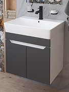 Тумба с раковиной DIWO Архангельск 60 1108041 подвесная цвет Белый, Антрацит