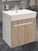 Тумба с раковиной DIWO Архангельск 60 1108042 подвесная цвет Белый, Сонома