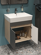 Тумба под раковину DIWO Архангельск 60 1108022 подвесная цвет Дуб сонома, Антрацит-1