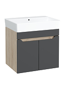 Тумба под раковину DIWO Архангельск 60 1108022 подвесная цвет Дуб сонома, Антрацит-2