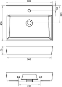 Тумба с раковиной DIWO Архангельск 60 1108044 подвесная цвет Дуб сонома, Сонома-5