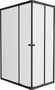 Душевой уголок DIWO Углич 120х80 + AQPP01-60 с душевым лотком профиль Черный матовый стекло прозрачное-2