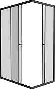 Душевой уголок DIWO Углич 120х80 + AQPP01-60 с душевым лотком профиль Черный матовый стекло прозрачное-3
