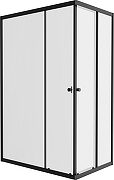 Душевой уголок DIWO Углич 120х80 + AQPP01-60 с душевым лотком профиль Черный матовый стекло прозрачное-4