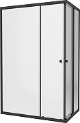 Душевой уголок DIWO Углич 120х80 + AQPP01-60 с душевым лотком профиль Черный матовый стекло прозрачное-5