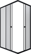 Душевой уголок DIWO Углич 120х80 + AQPP01-60 с душевым лотком профиль Черный матовый стекло прозрачное-6