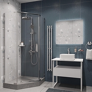 Душевой уголок DIWO Казань 88х88 Щ0000055601 профиль Хром стекло прозрачное-2